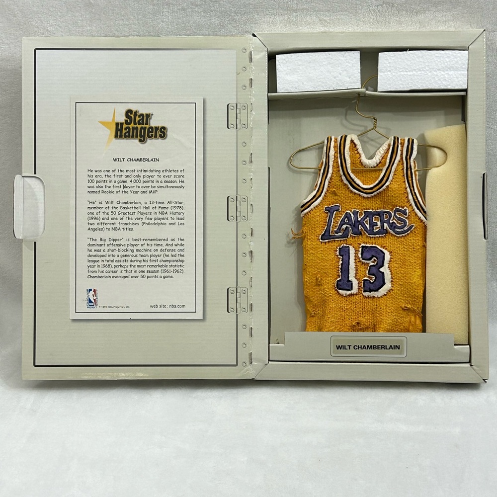 Vintage 90s Wilt Chamberlain Los Angeles Lakers NBA Locker Star Hangers Jersey